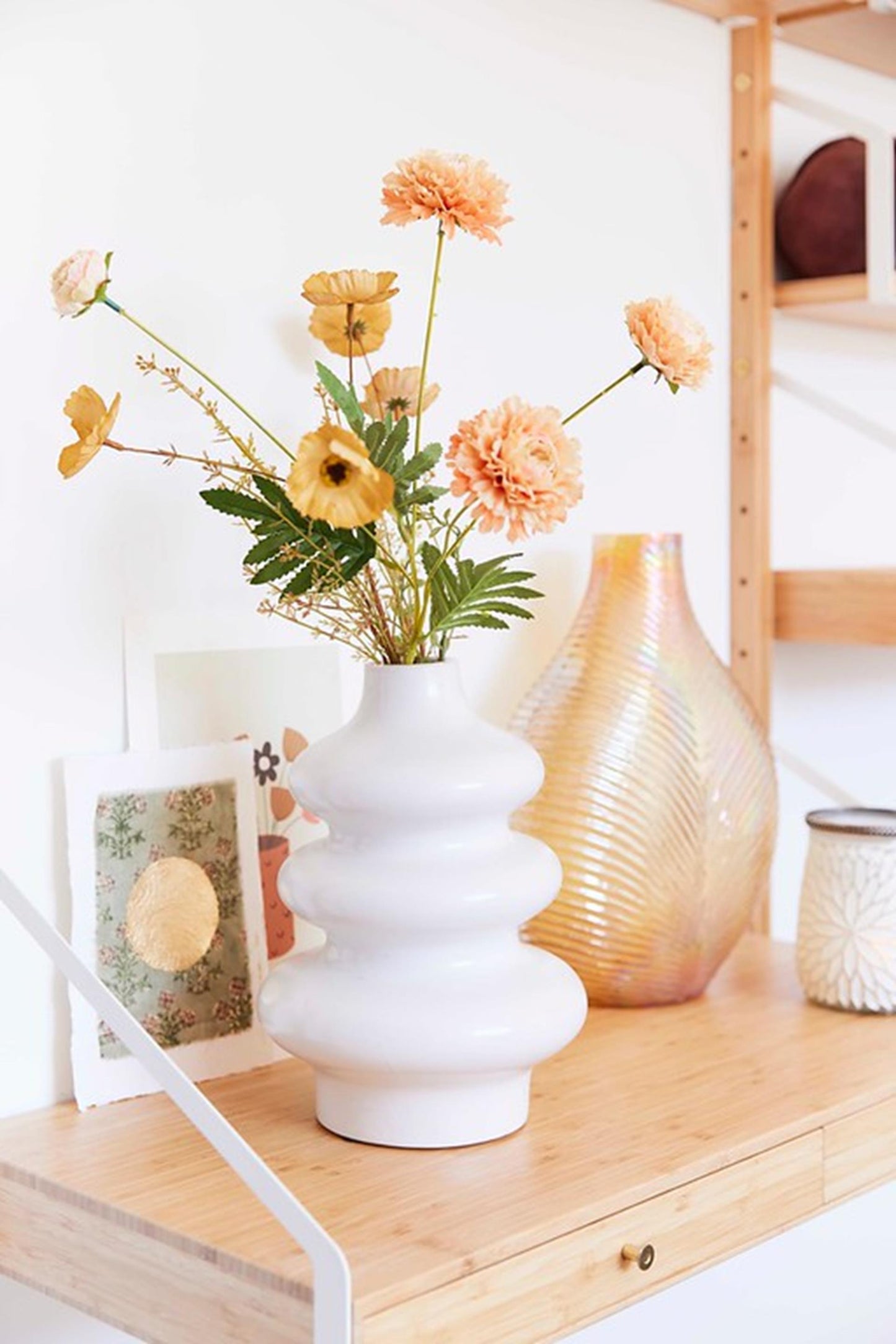 Vase Maison de la nature blanc telmen 28cm céramique