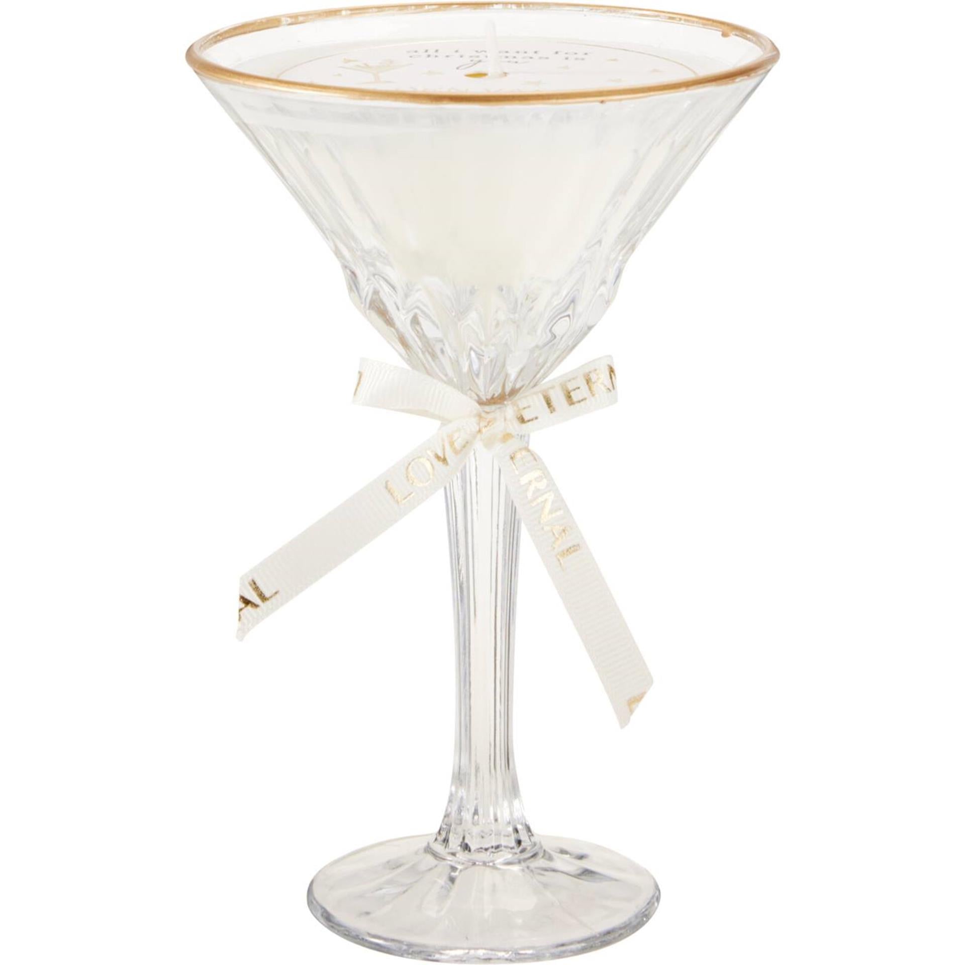 Bougie parfumée déco maison dans un verre à cocktail 11x17cm