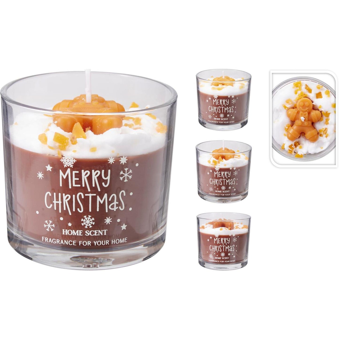 Bougie parfumée home stylisme en verre 7,5cm 3ass