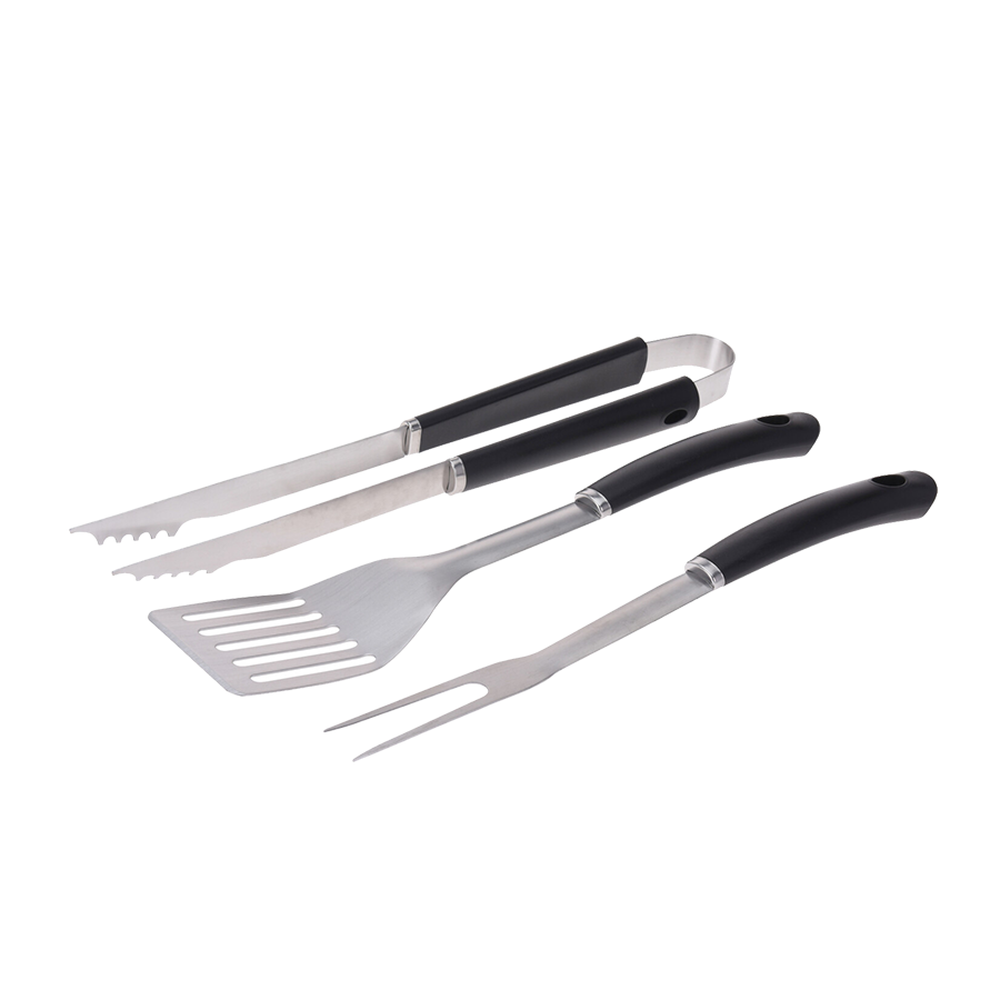 Vaggan ensemble d'ustensiles de barbecue 3 pièces noir