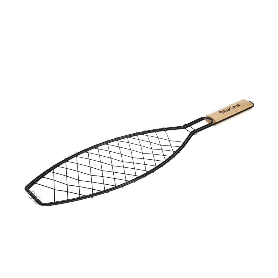 Vaggan barbecue grill à poisson noir 35x14cm