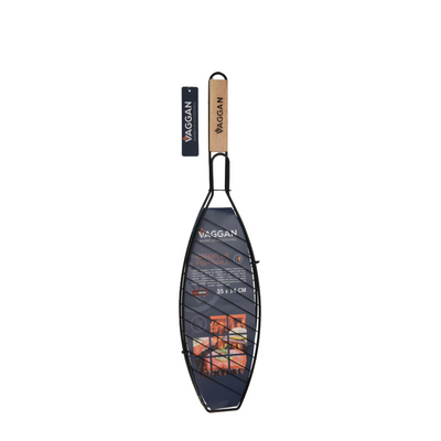 Vaggan barbecue grill à poisson noir 35x14cm