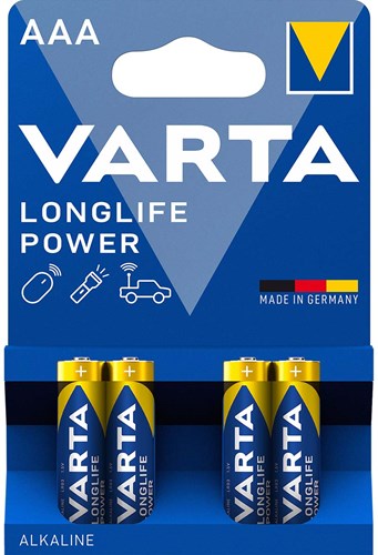 VARTA AAA LR03 Mini Penlite alcaline par 4 pièces sur la carte