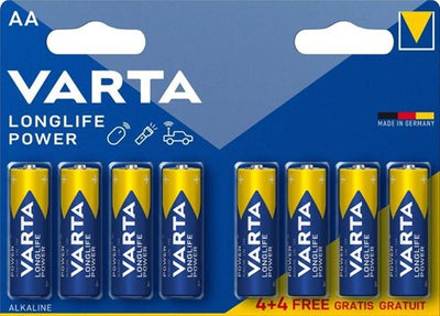 Varta Battery AA 4 + 4 Alcaline Longlife Power
