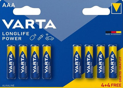 Varta Battery AAA 4 + 4 Alcaline Longlife Power