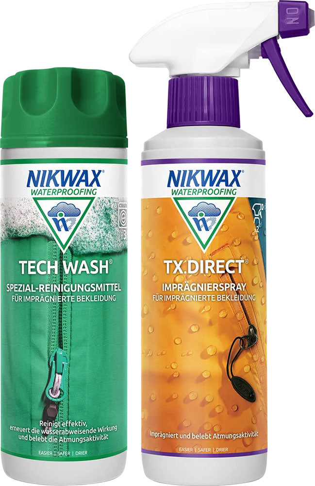 Nikwax tech wash + tx-direct spray - détergents