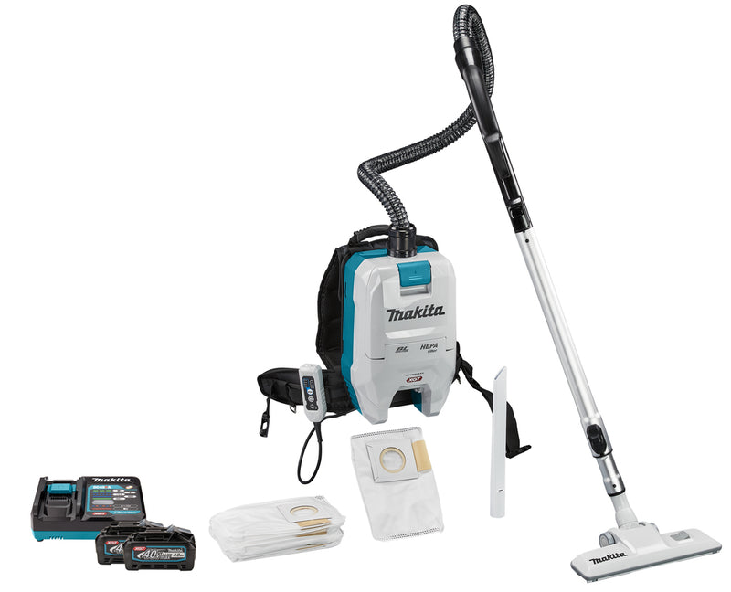 Aspirateur arrière Makita vc008gm201 40v max | Batterie 2 x 4,0 Ah + chargeur rapide | dans la boîte vc008gm201