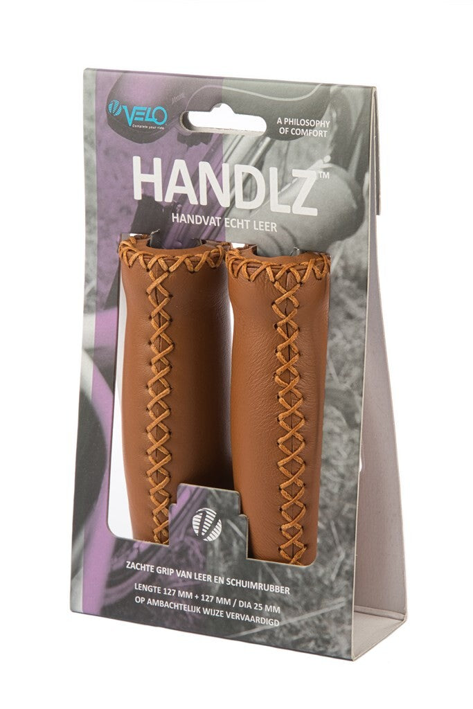 Velo Handle Leather 128mm Brown - souple, régulateur d'humidité, amortissant