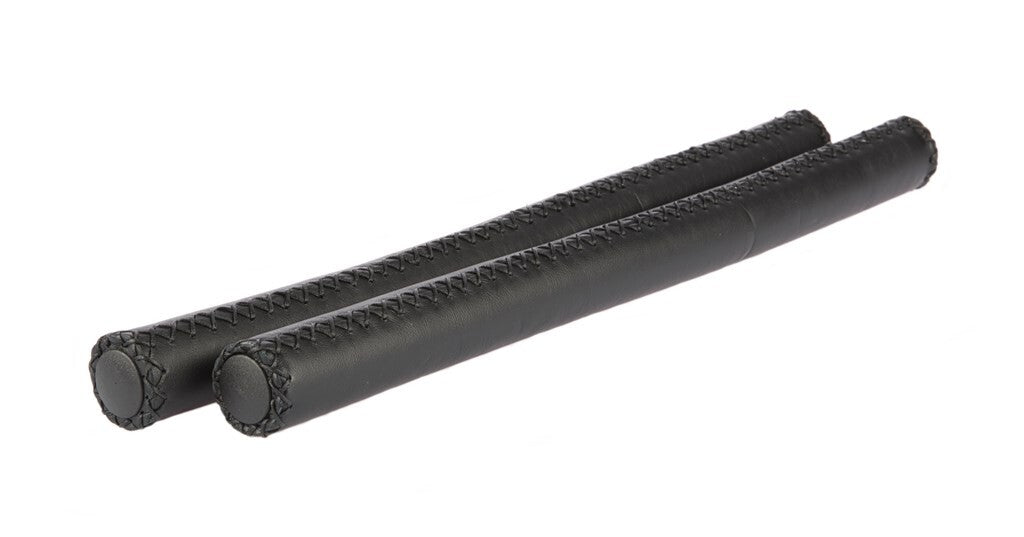 poignées de guidon en cuir 40 cm Ø22,2 mm noir par set