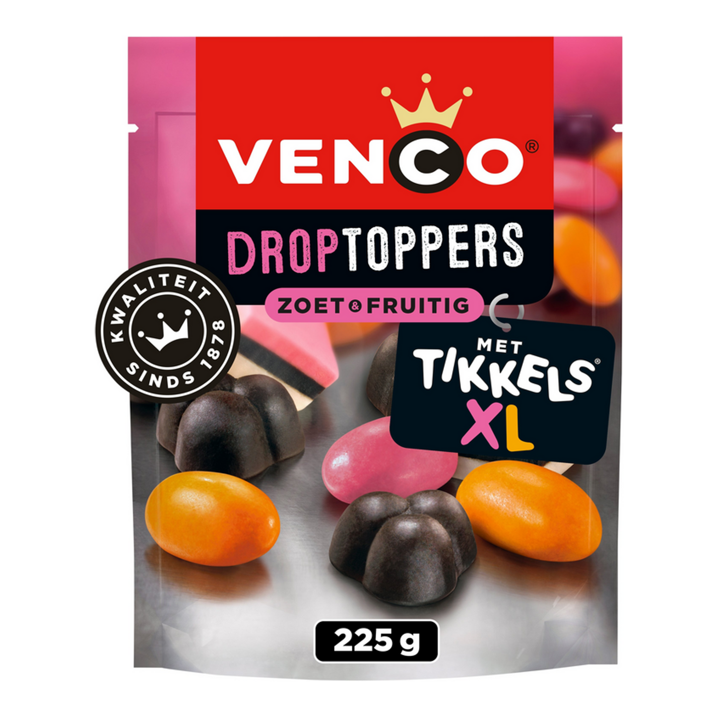 Venco drop toppers sachet fruité (10x 225gr)