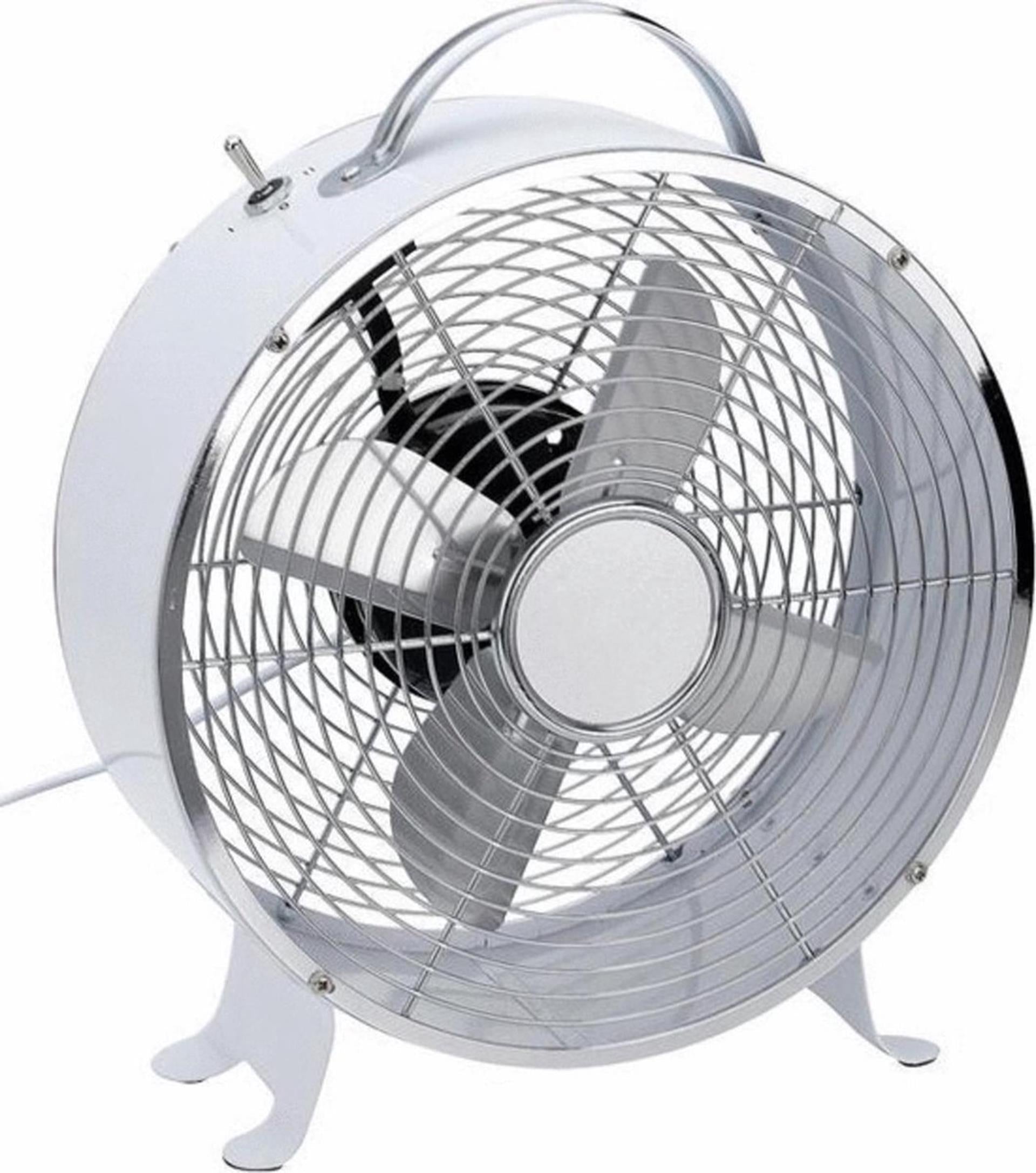Excellent ventilateur de table électrique ø26cm 25w blanc 2 vitesses.