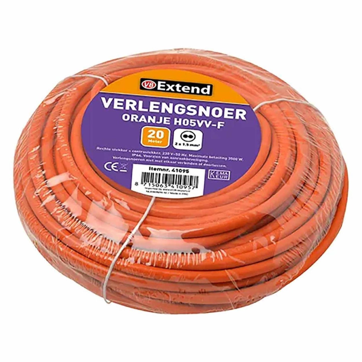 Rallonge 20m non mise à la terre orange