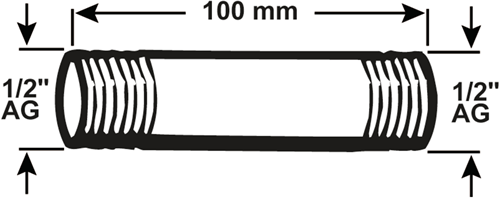 Raccord de tuyau Cornat galva mm 1 2 100mm (530) - vfb5301210
