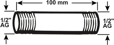 Raccord de tuyau Cornat galva mm 1 2 100mm (530) - vfb5301210