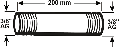Raccord de tuyau Cornat galva mm 3 8 200mm (530) - vfb5303820