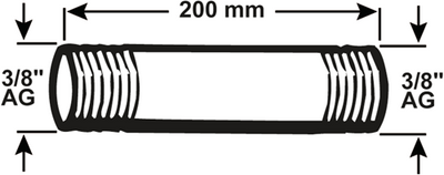 Raccord de tuyau Cornat galva mm 3 8 200mm (530) - vfb5303820