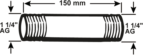 Raccord de tuyau Cornat galva mm 5 4 150mm (530) - vfb5305415
