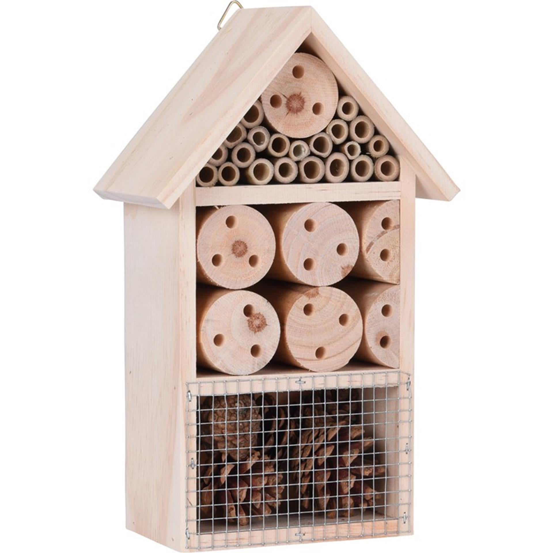 Hôtel d'insectes en bois de base 15x9x25 cm