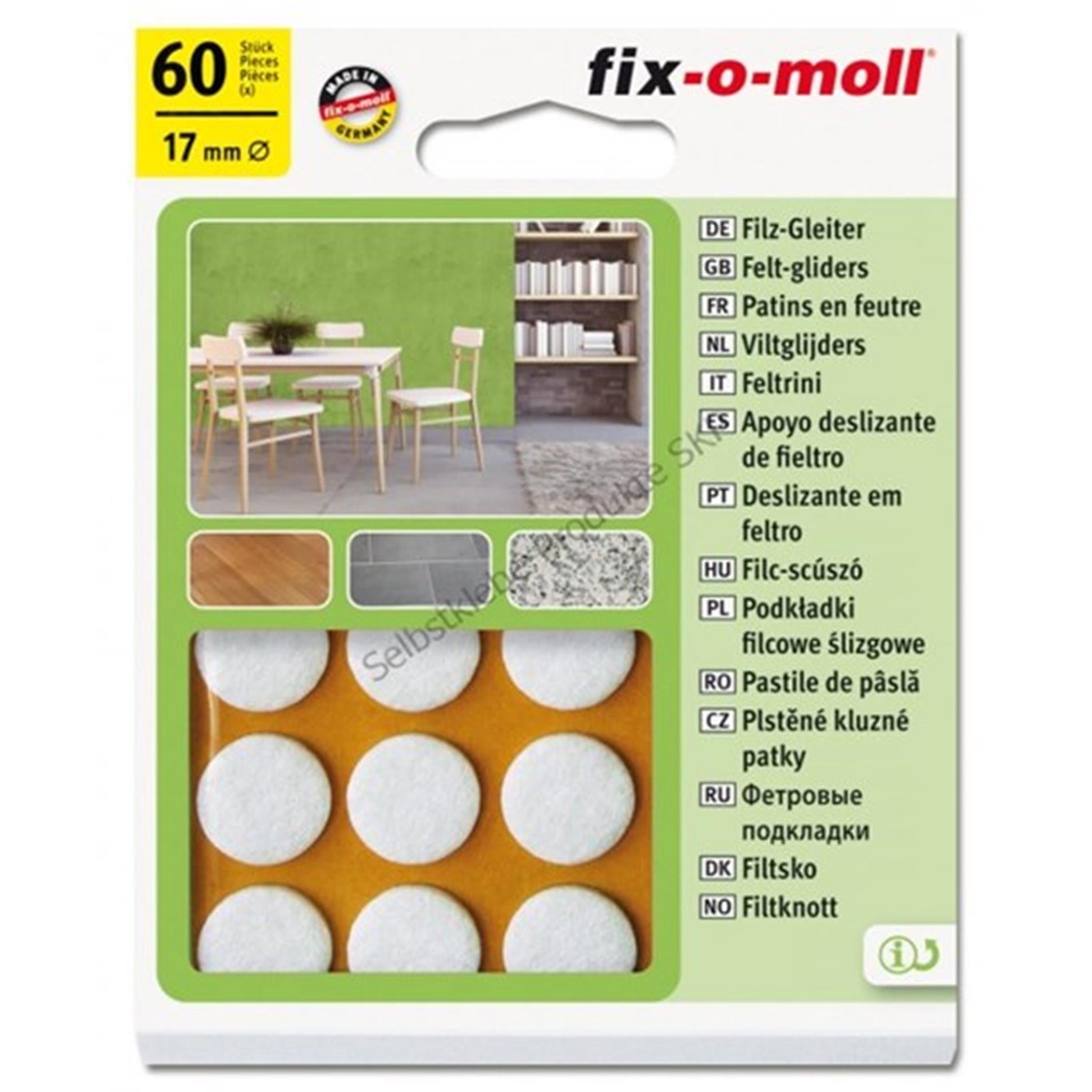 Fix-o-moll feutre patin ø17mm blanc
