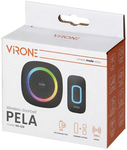 Kit de sonnette sans fil Virone 300m noir + RGB - 8415500