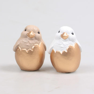 Poussin de décoration inspiré de la saison en œuf blanc chameau 7x7x9,5cm