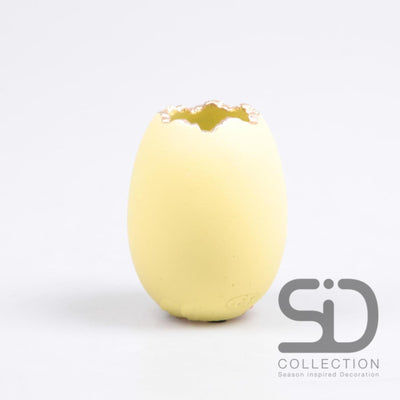 Vase de décoration inspiré de la saison œuf 7,5x7,5x10cm jaune