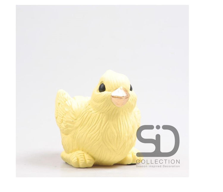 Oiseau de décoration inspiré de la saison avec bol 15x10x12cm jaune