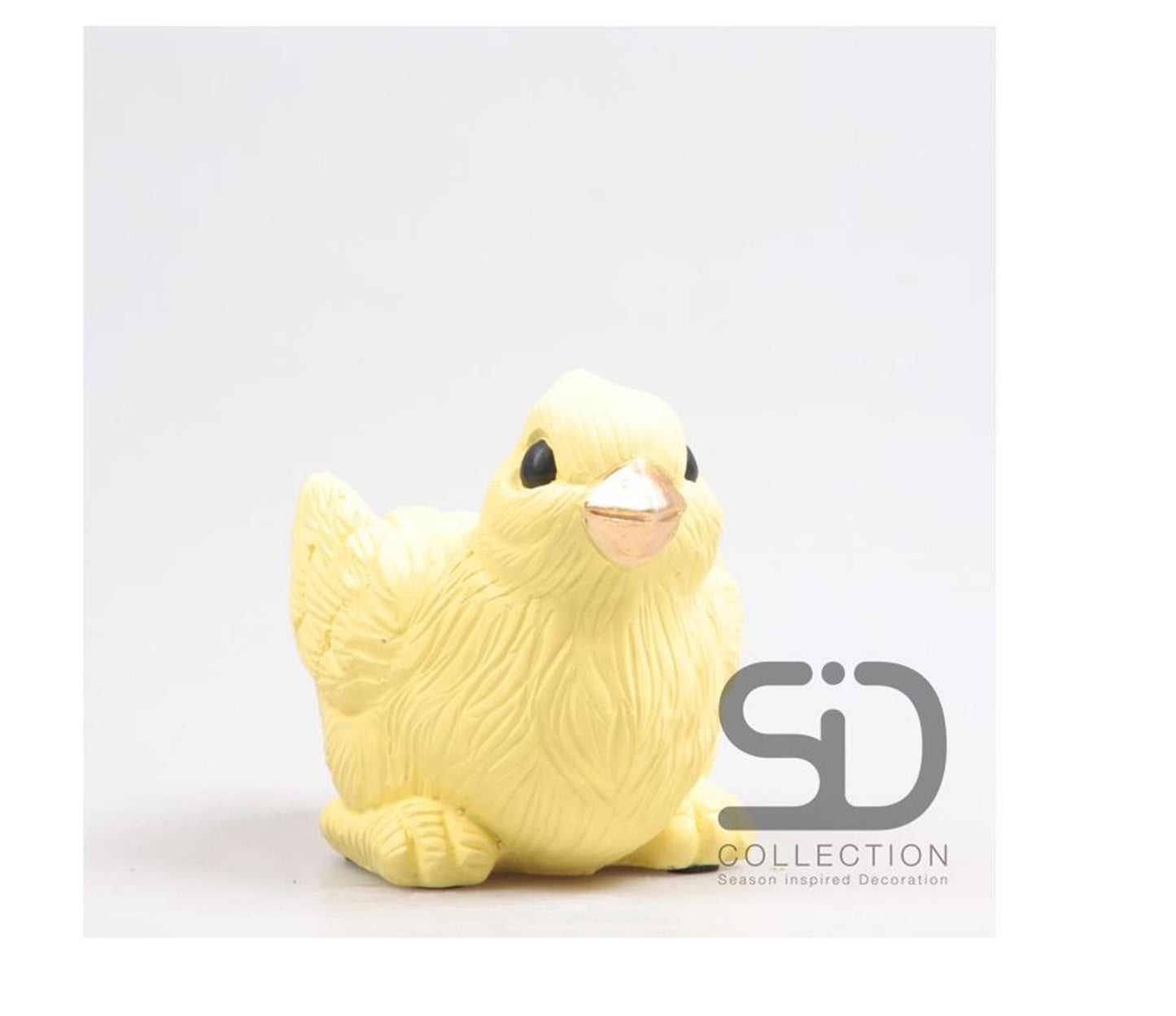 Oiseau de décoration inspiré de la saison avec bol 12x8x7,5cm jaune