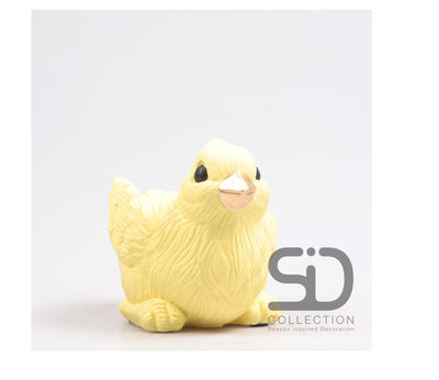 Oiseau de décoration inspiré de la saison avec bol 12x8x7,5cm jaune