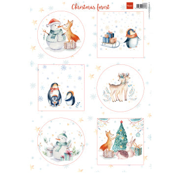 Marianne design • feuille découpée Forêt de Noël 1pc