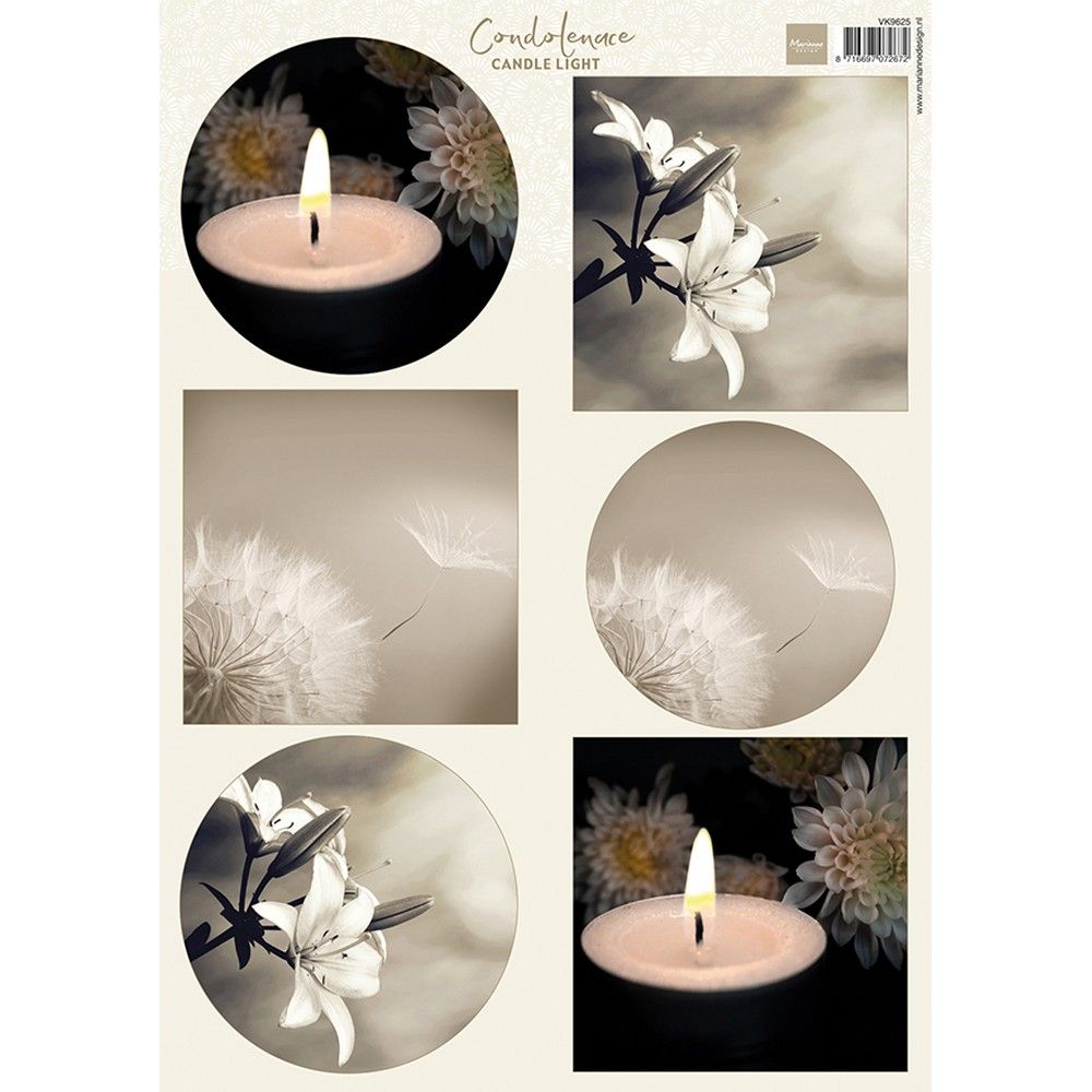 Marianne design • bougie de condoléances en feuille découpée