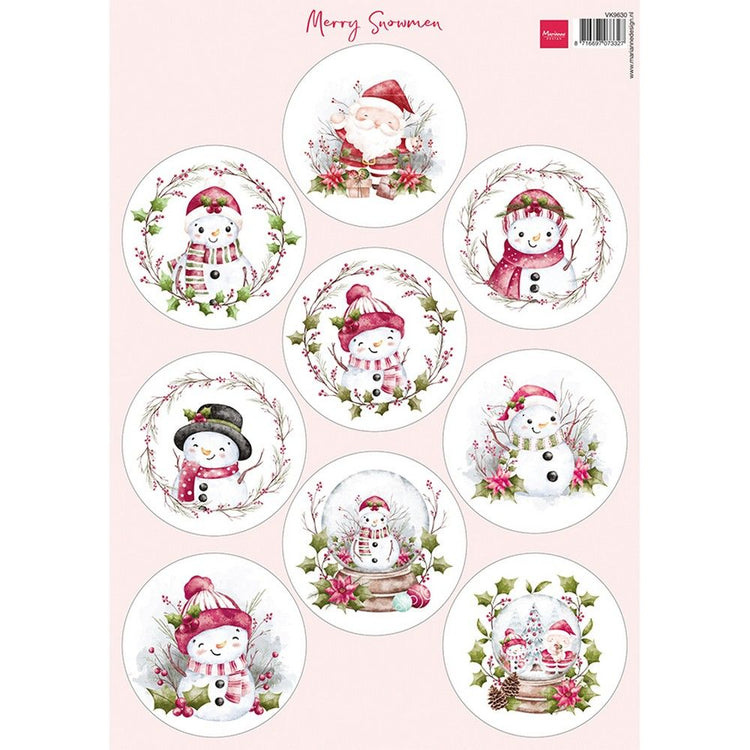 Marianne design • feuille découpée joyeux bonhommes de neige
