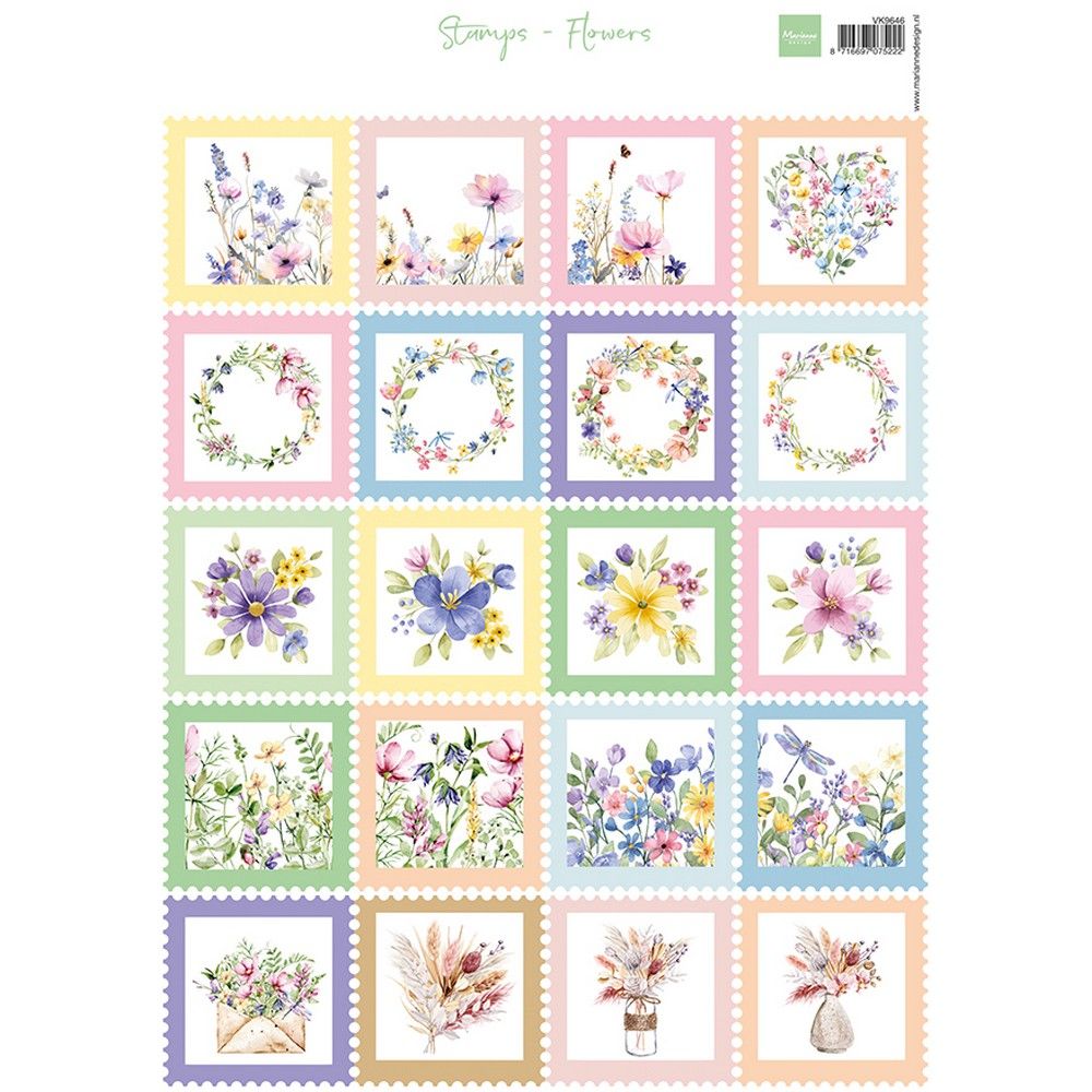 Marianne design • feuilles découpées tampons fleurs