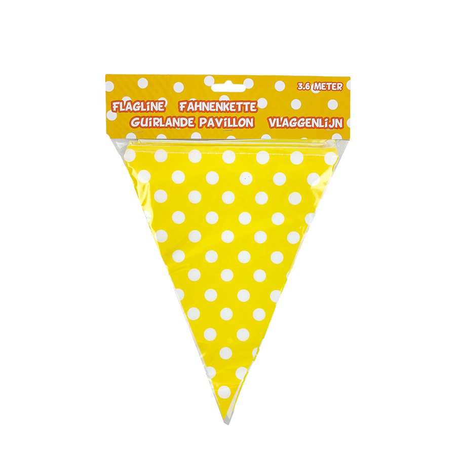 Guirlande joyeux anniversaire jaune 360cm