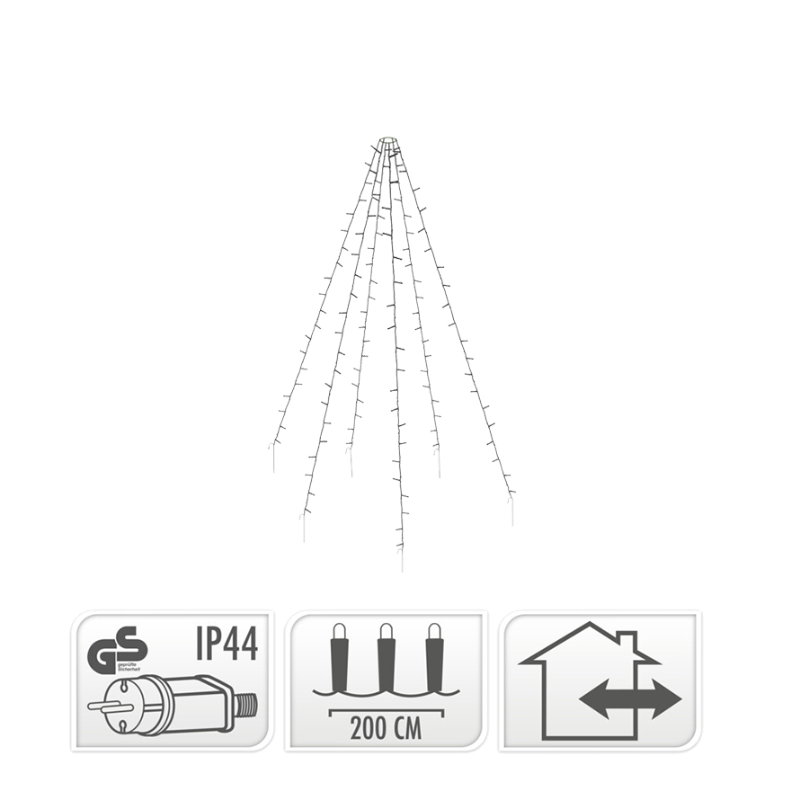 Éclairage pour mât de drapeau blanc chaud 120 LED 120cm