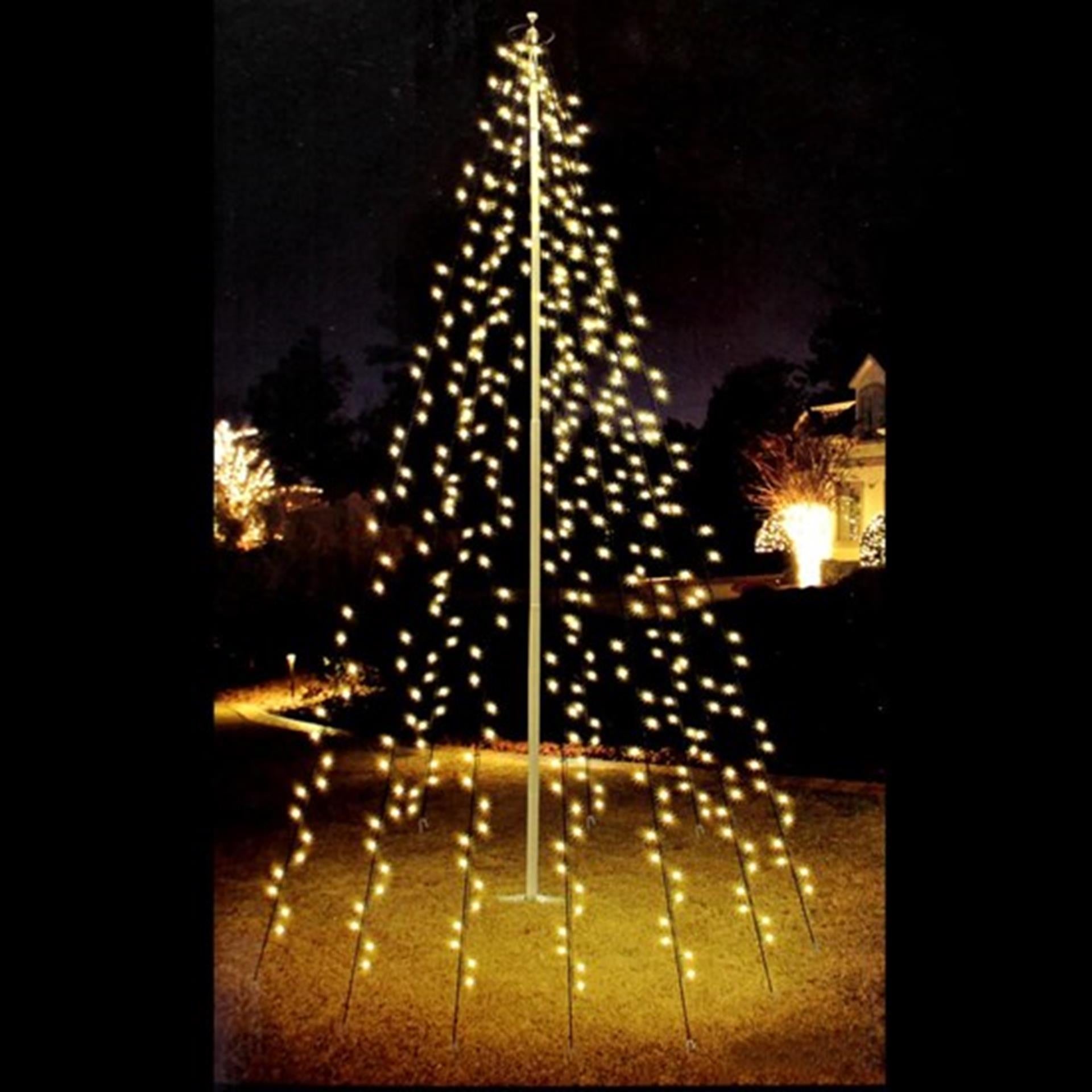 Mât de drapeau de style maison, éclairage en forme d'arbre de noël, 8m