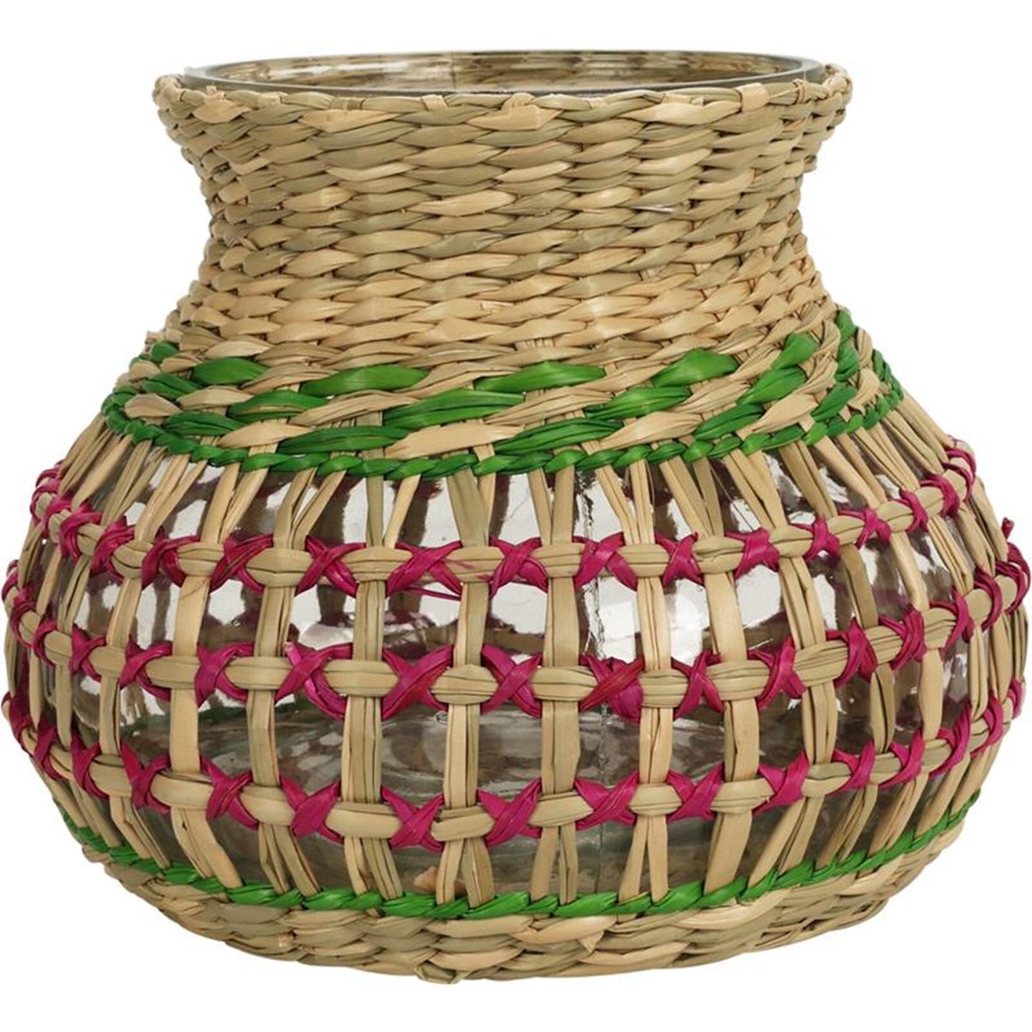 Lanterne vase Cozydecor en jonc de mer h15cm