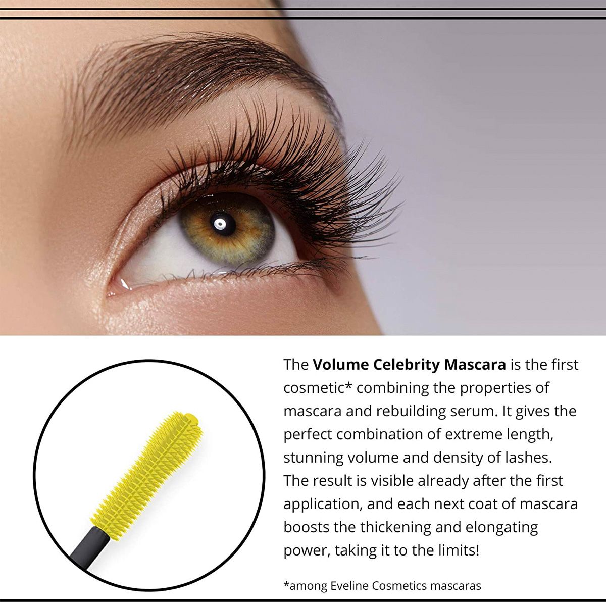 Eveline Eveline Volume Célébrités mascara noir 9ml