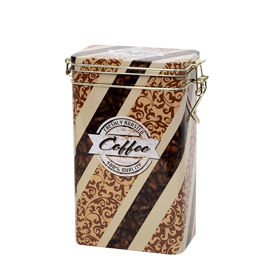 Boîte de rangement avec fermeture clip café 12x7,5x20cm