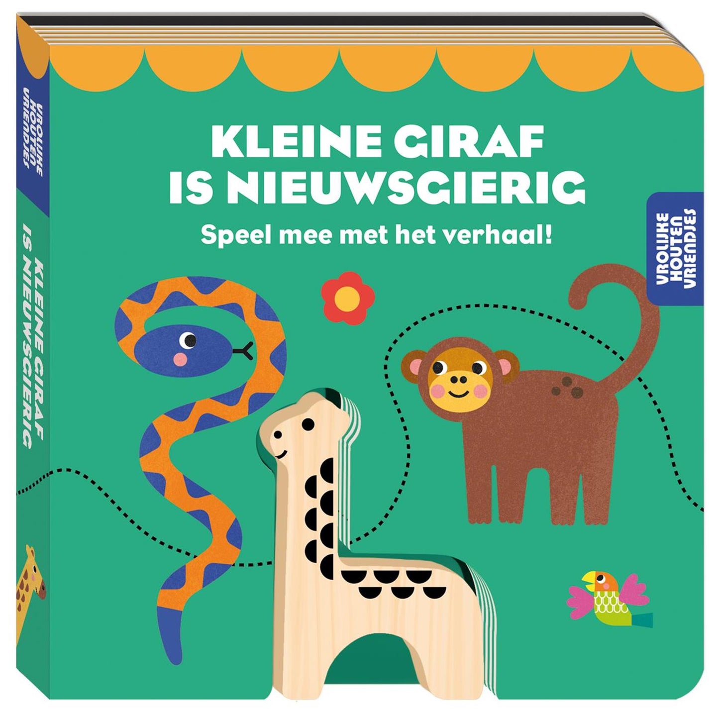 Livres d'images joyeux ami en bois - petite girafe