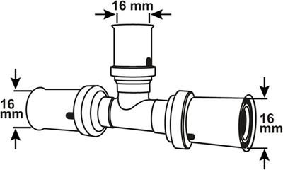 Té de raccord à presse Cornat 16mm 10s ms-a2 - vrptp500416n