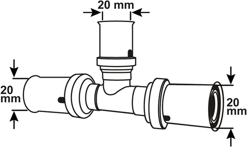 Té de raccord à presse Cornat 20mm 10s ms-a2 - vrptp500420n