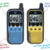 Vtech walkie talkie kiditalkie 27,9 cm bleu jaune 2 pièces