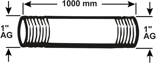 Tube galva Cornat mm 1'' 1000mm (530) - vzs5301100