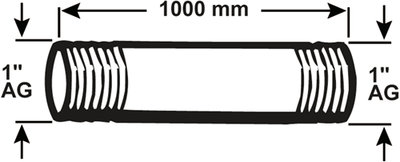Tube galva Cornat mm 1'' 1000mm (530) - vzs5301100