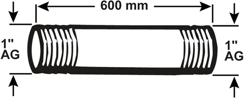 Tube galva Cornat mm 1'' 600mm (530) - vzs530160