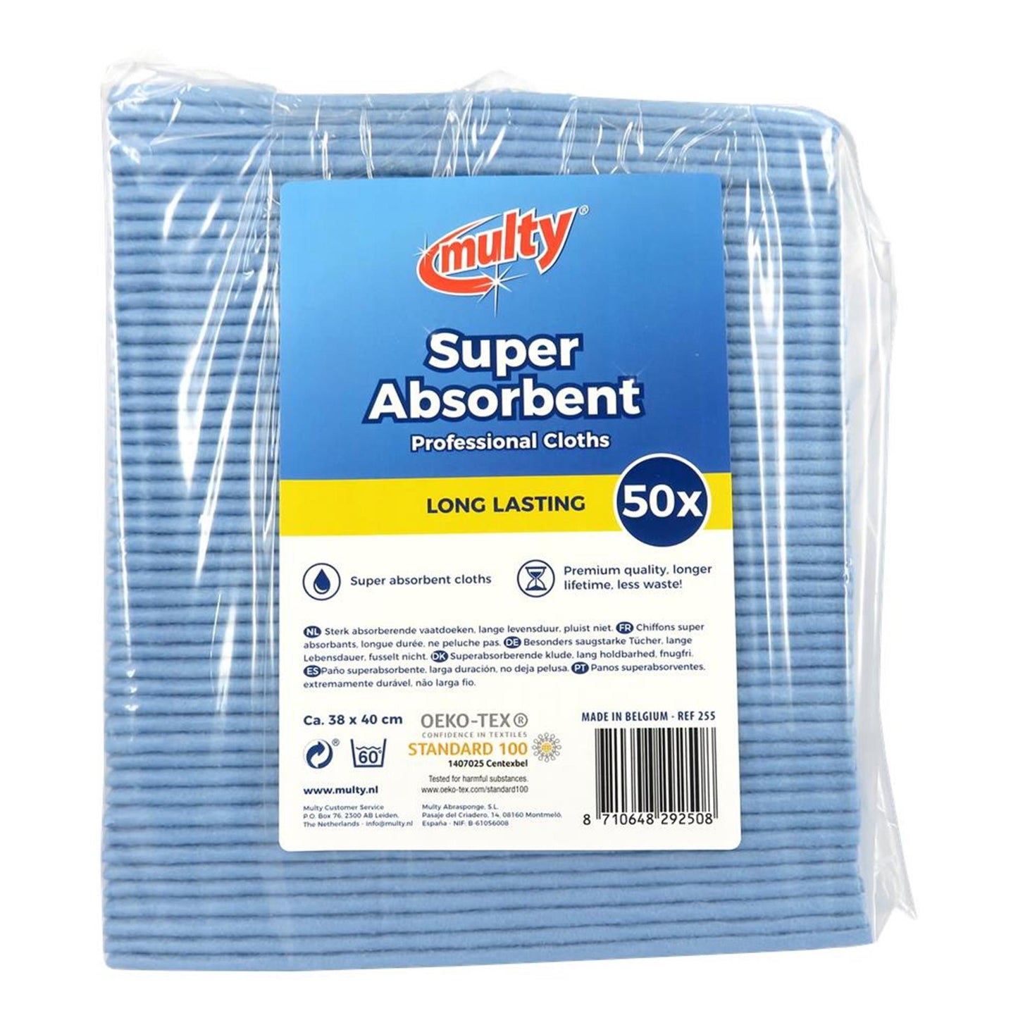 Multy torchons viscose paquet de 50 bleu