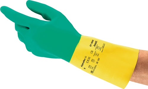 Gant chimique Ansell | taille 8,5-9 vert jaune | et 388, et 374, et 421 | psa catégorie iii | 12 paires - 87-900-9 87-900-9