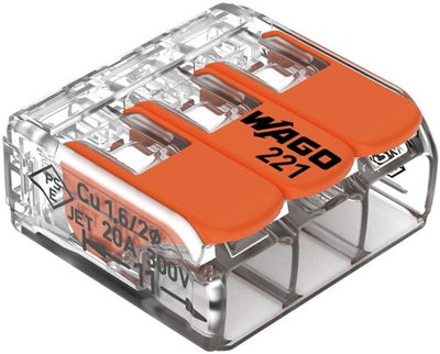 Pince à souder Wago 3 voies 0,14-4,0qmm fixe flexible p.50 pcs | 50 pièces