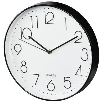 HAMA Wall Clock Elegance Ø 30 cm Bran sonore noir blanc